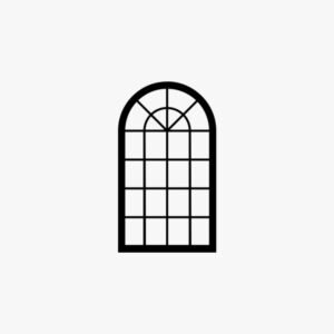 Arched Saginaw Window Flat Icon Vector Illustration